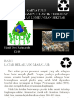 Karya Tulis Ilmiah (Pengaruh Sampah Plastik Terhadap Pencemaran Lingkungan Sekitar)