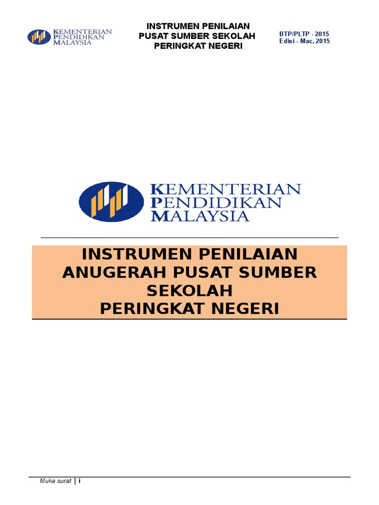 Instrumen Penilaian Pss Negeri 2015
