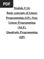 Optimization Using Linear Programming