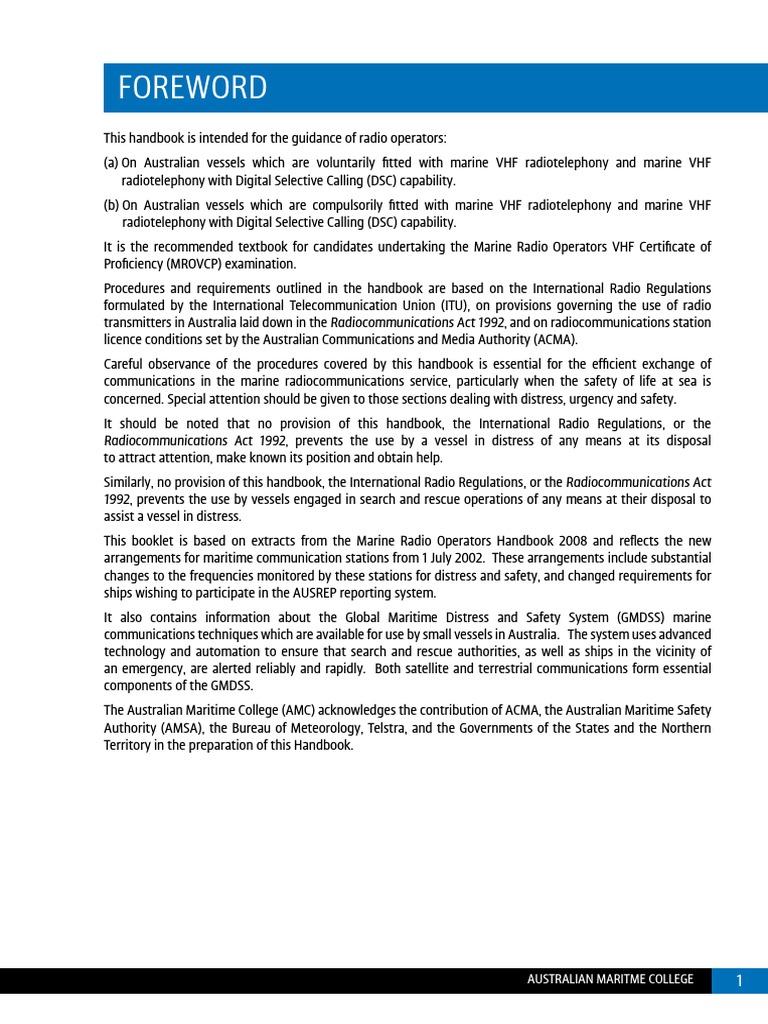 VHF Radio Handbook PDF Download Free PDF Very High Frequency Radio