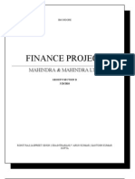 Finance Project Mahindra and Mahindra