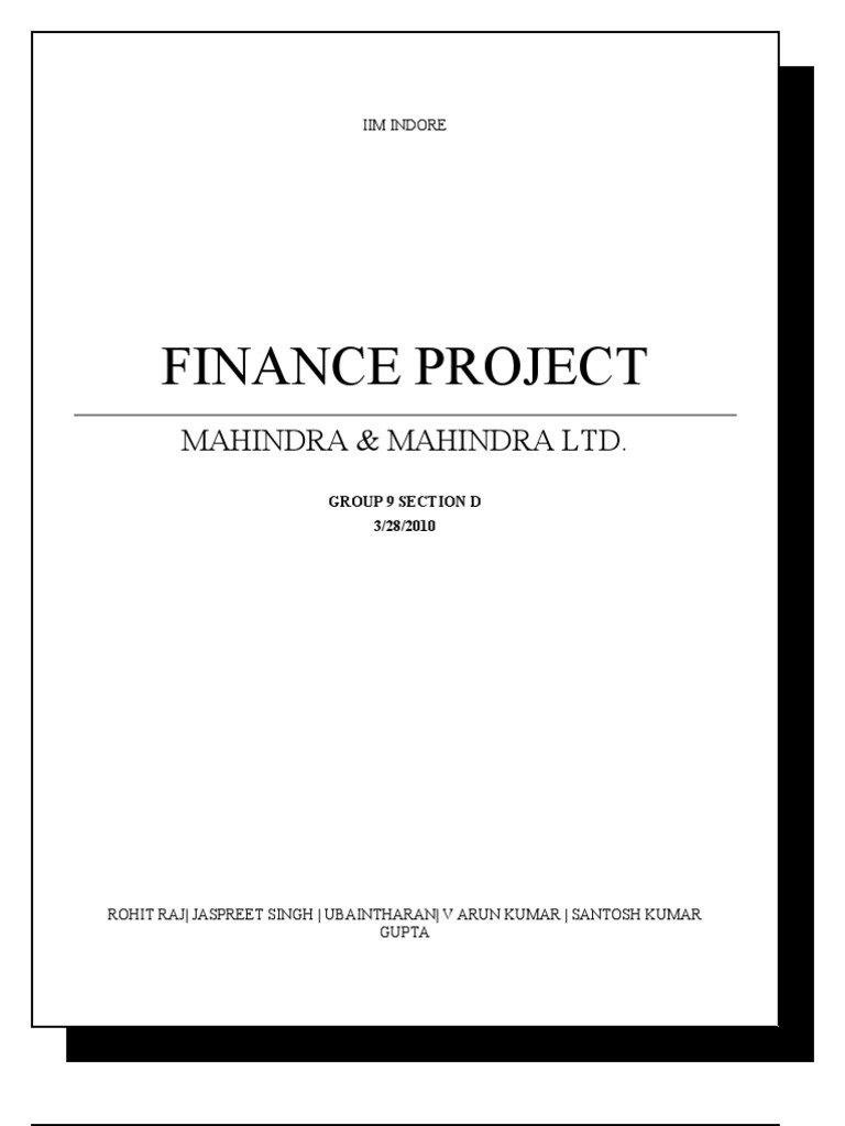 Mahindra & Mahindra Finance Analysis | PDF | Cost Of Capital | Errors ...