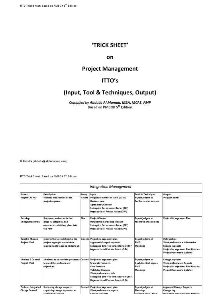 PMP Unterlage