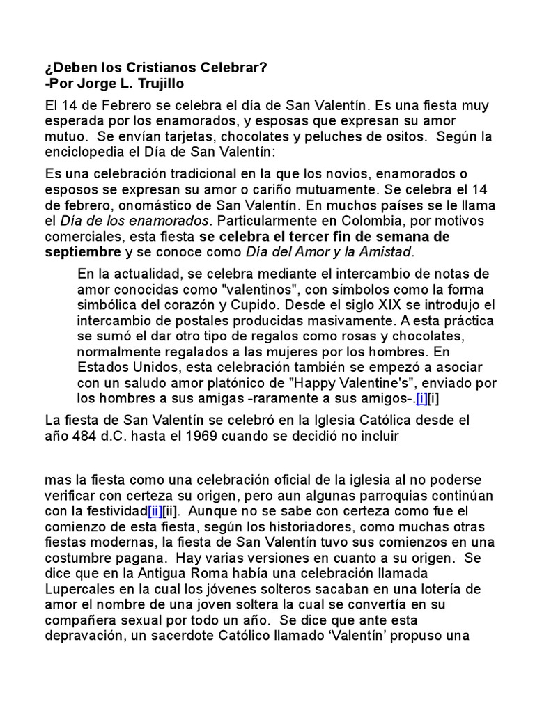 Deben Los Cristianos Celebrar | PDF | Amor | día de San Valentín, image size:768x1024