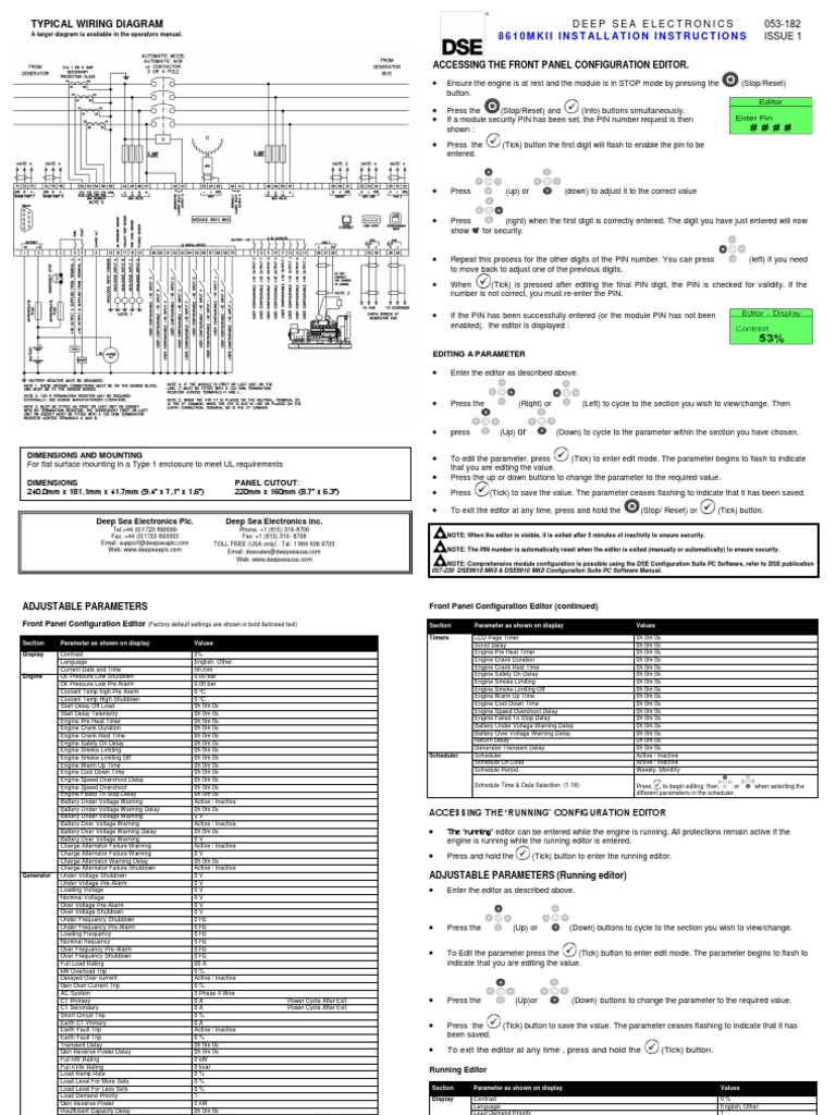 DSE8610 MKII Installation Instructions | PDF | Power (Physics