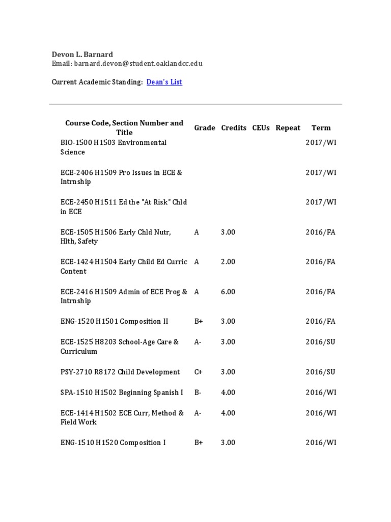 Occ Transcripts | PDF