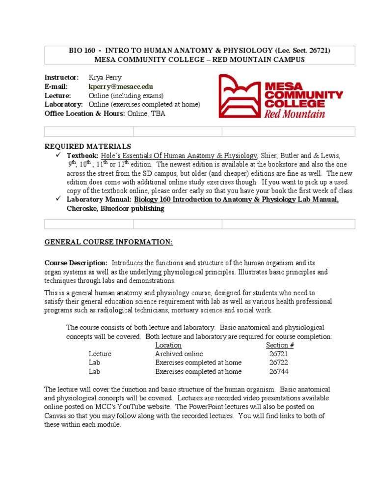 BIO 160 Syllabus Spring2017-1 | PDF | Accessibility | Quiz