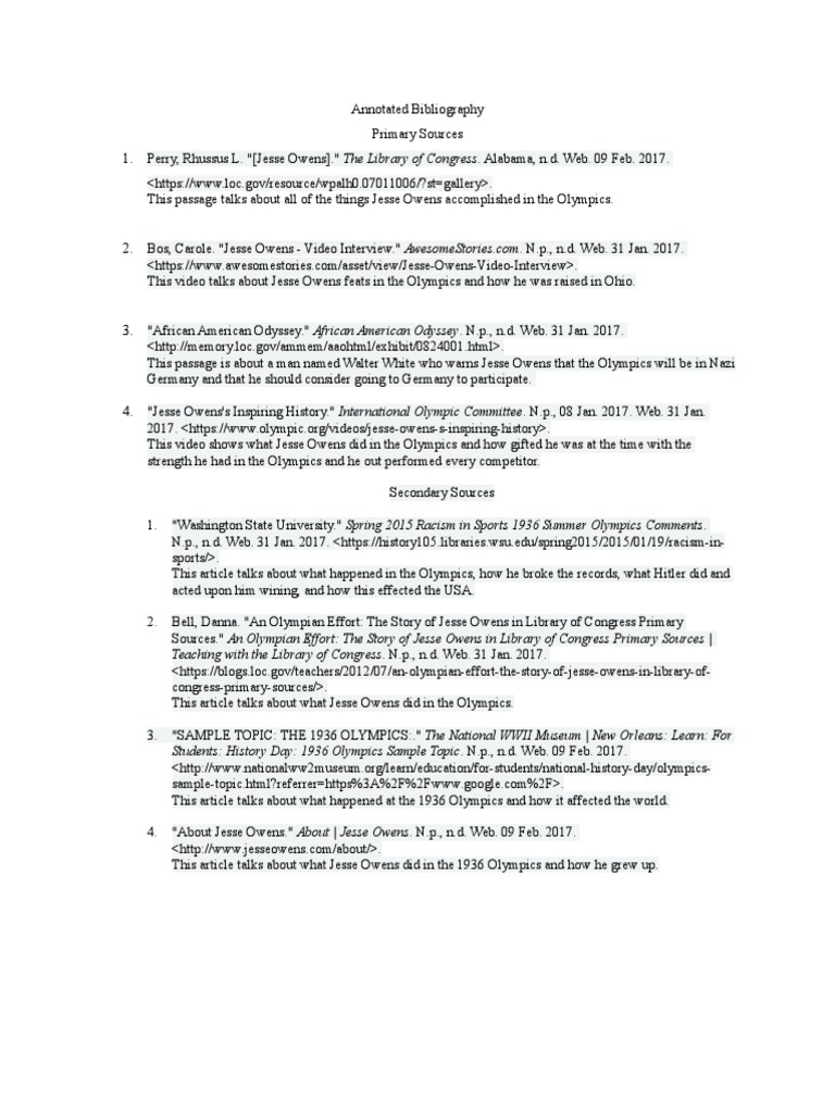 Annotated bibliography sports image