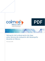 Valoracion de La Observacion de Clase Como Tecnica de Evaluacion Del Desempeño Docente Mexico