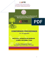 Abstract Proceeding - 1st Intradisciplinary Conference of Management Researcherrs - (1st ICMR 2016)