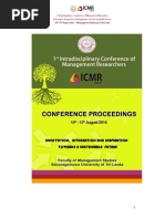 Abstract Proceeding - 1st Intradisciplinary Conference of Management Researcherrs - (1st ICMR 2016)