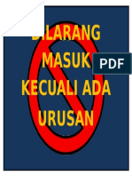 Dilarang Masuk Kecuali Ada Urusan