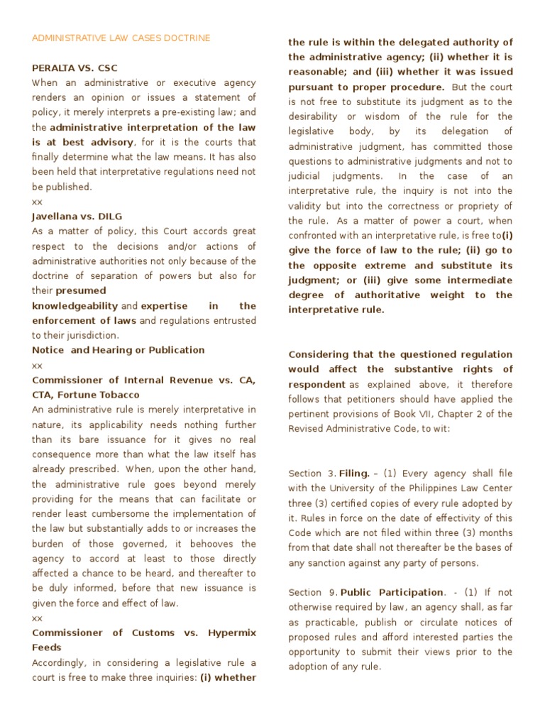 Administrative Law Case Summaries | PDF