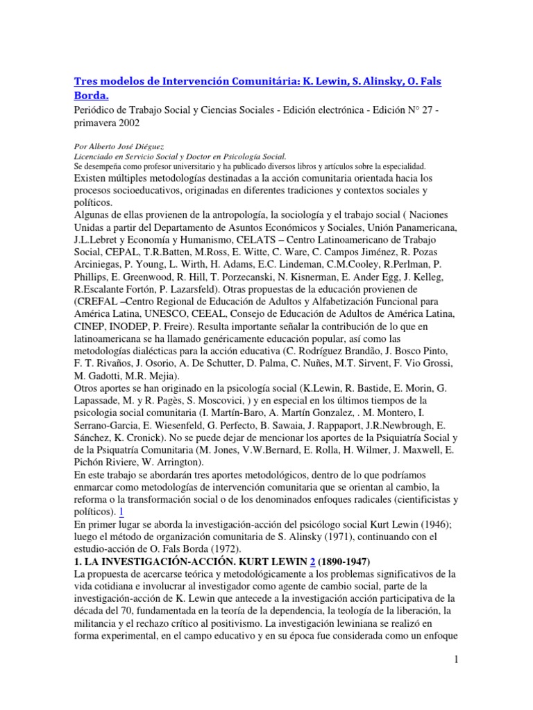 Modelos de Intervención Comunitaria | PDF | Comportamiento | Sicología