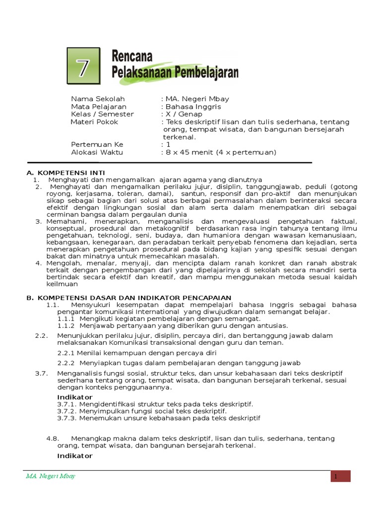 Contoh Teks Deskripsi Bahasa Inggris Tentang Tempat Wisata Dan Artinya