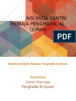 Resiliensi Pada Santri Remaja Penghafal Al Quran