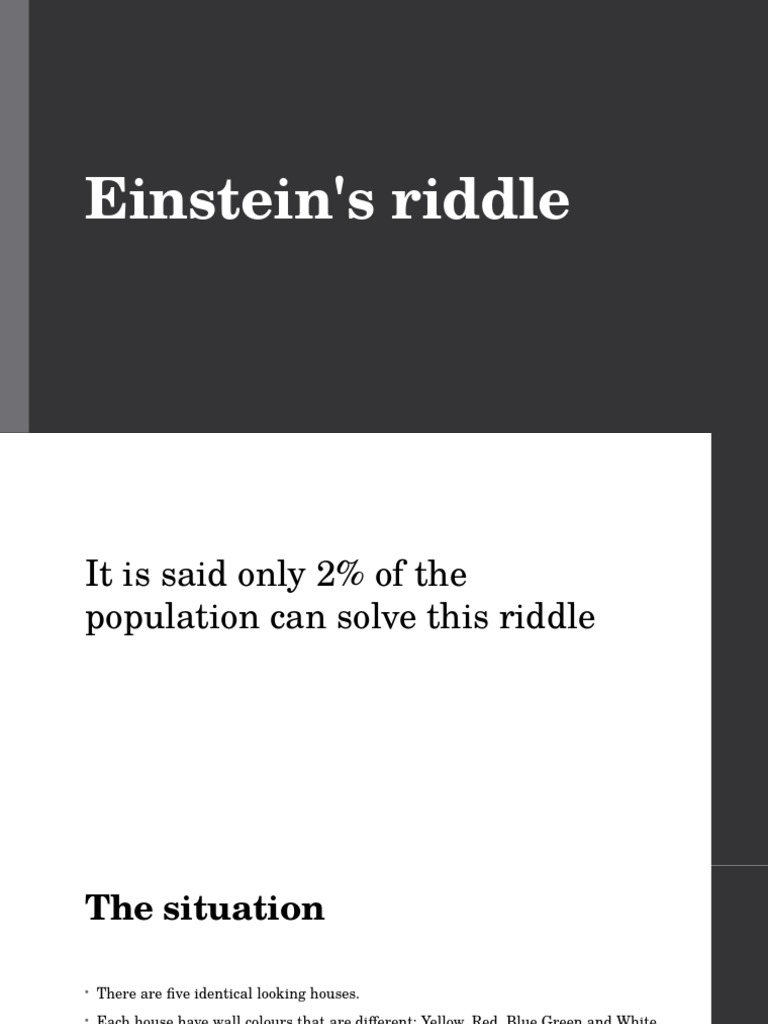 Einstein's Riddle: Who Owns the Fish? | PDF