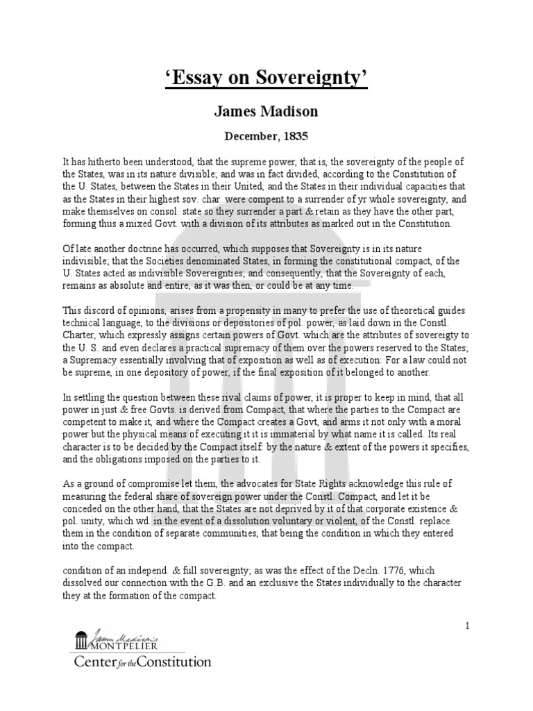 sovereignty essay