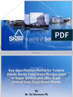 Key Specification Points for Turbine Driven Boiler Feed Water Pumps Used in Super Critical and Ultra Super Critical Coal Fired Power Plants