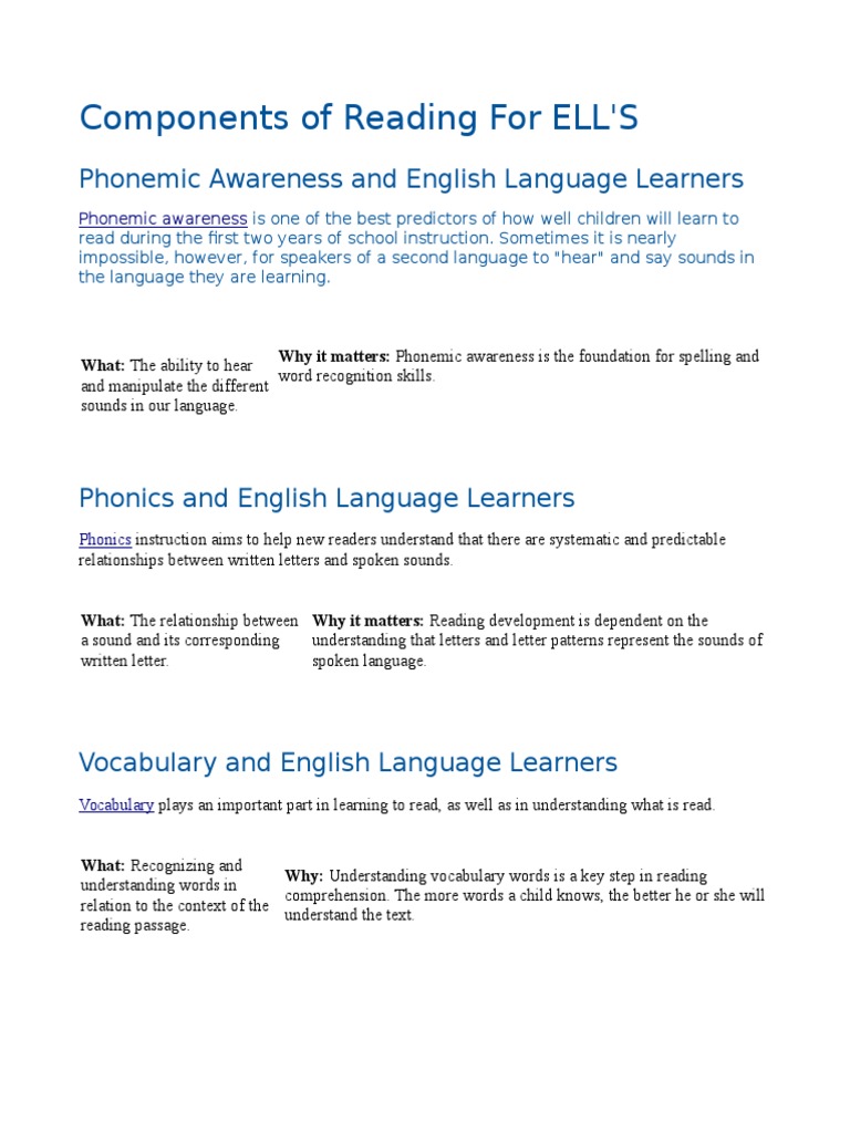 Components of Reading PDF