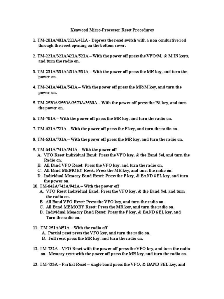 Kenwood Radio Resets PDF Classes Of Computers Digital Electronics