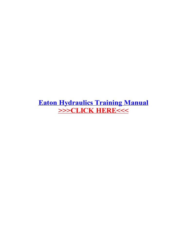 Eaton Hydraulics Training Manual PDF Hydraulics Engineering