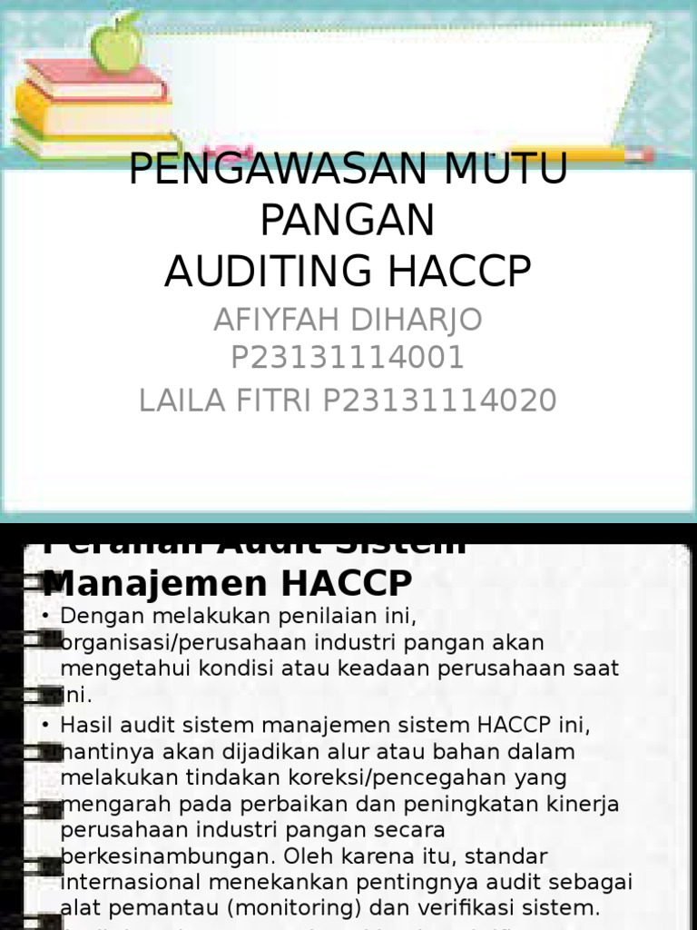 Auditing Haccp Pdf