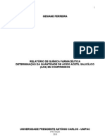 Determinação Da Quantidade de Ácido Acetil Salicílico