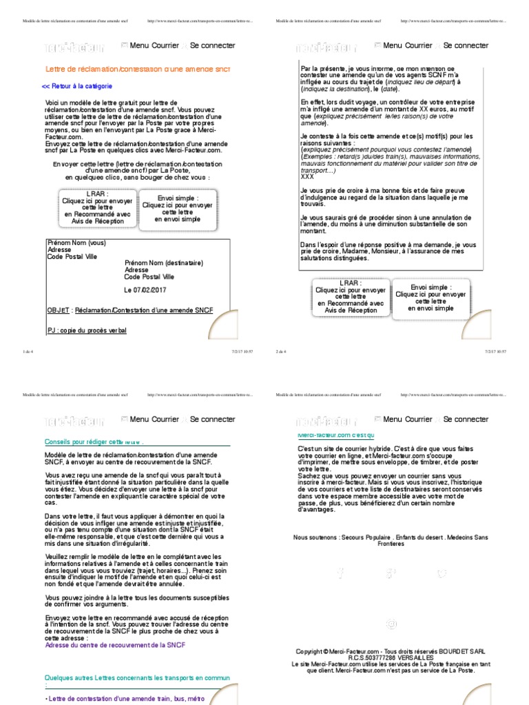 lettre réclamation sncf