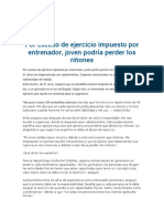 Por Exceso de Ejercicio Impuesto Por Entrenador