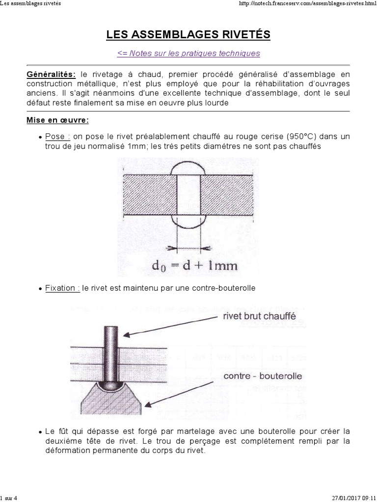 Techniques d'Assemblage Riveté | PDF | Rivet | Génie du bâtiment