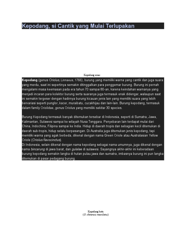Artikel Kepodang Docx