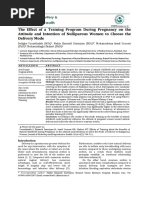 The Effect of A Training Program During Pregnancy On The Attitude and Intention of Nulliparous