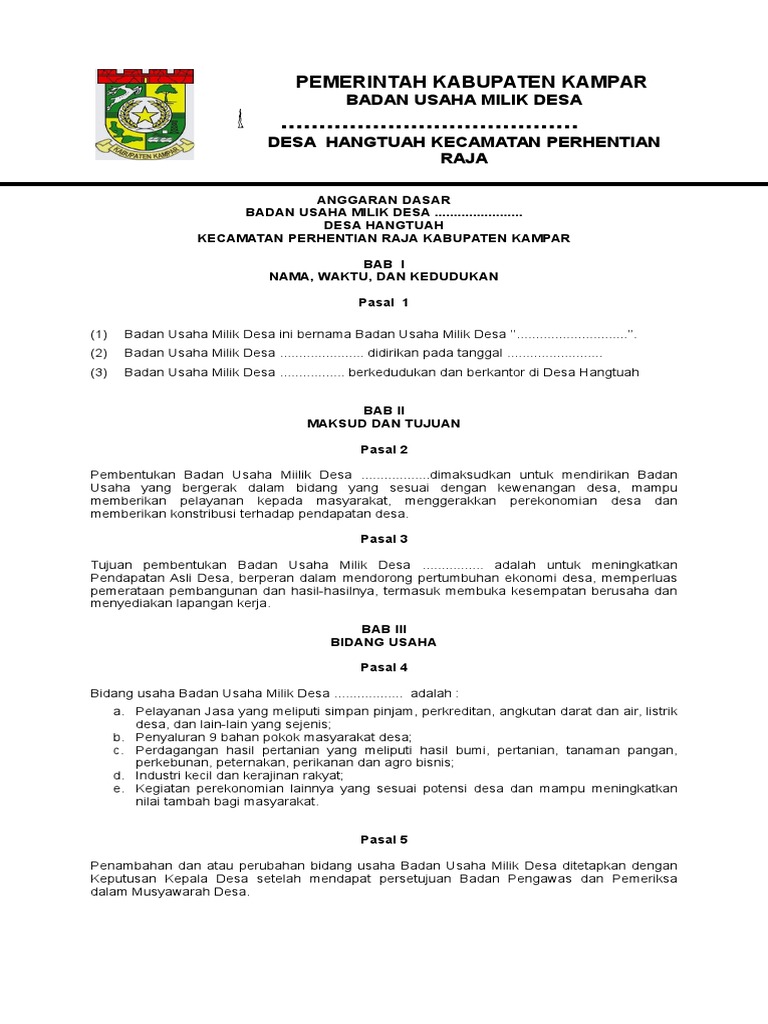 Contoh Ad Art Bum Desa | PDF