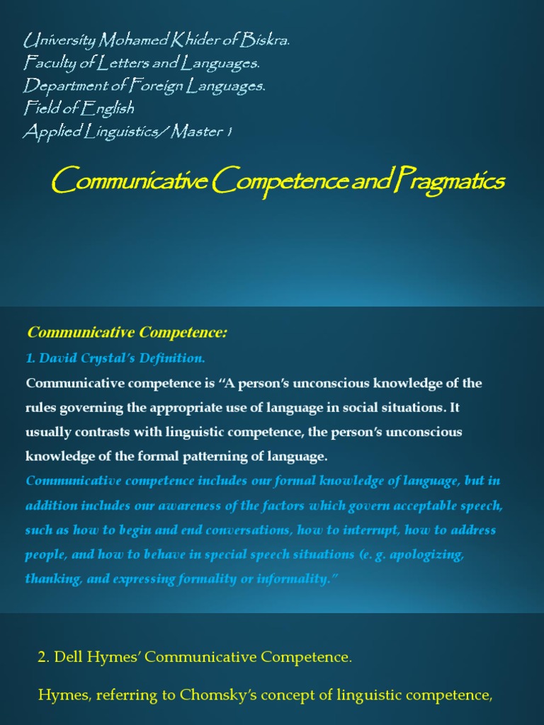 Communicative Competence Insights | PDF | Linguistics | Symbols