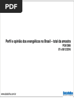 Pesquisa DATA Folha 2016 Perfil e opinião Dos Evangéligos no Brasil, 2016