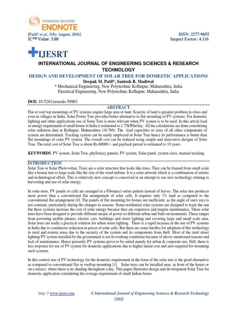11design Of Solar Tree Photovoltaics Photovoltaic System