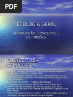 ECOLOGIA GERAL Introducao Aula1