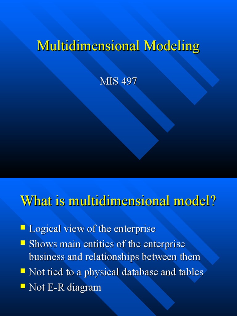 Multidimensional Modeling PDF Data Model Information Management