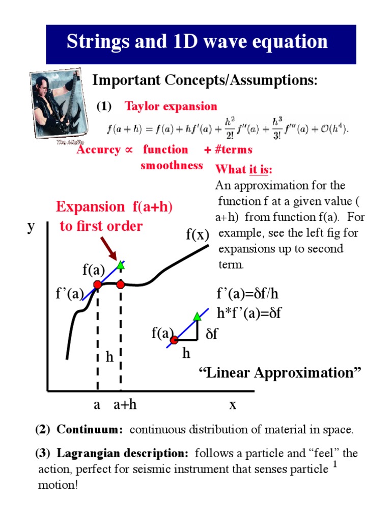 Strings and 1D Wave Equation Important Concepts/Assumptions PDF