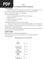 Unit - 3 CPU Scheduling and Memory Management