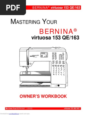 Virtuosa 153 Qe | Pdf | Sewing Machine | Seam (Sewing)