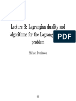 Lecture 3: Lagrangian Duality and Algorithms For The Lagrangian Dual Problem