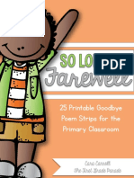 25 Printable Goodbye Poem Strips For The Primary Classroom: Cara Carroll The First Grade Parade