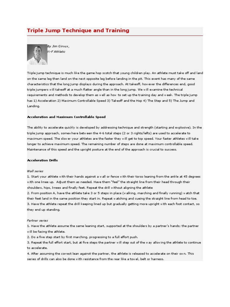 Triple Jump Technique and Training Guide | PDF | Weight Training ...