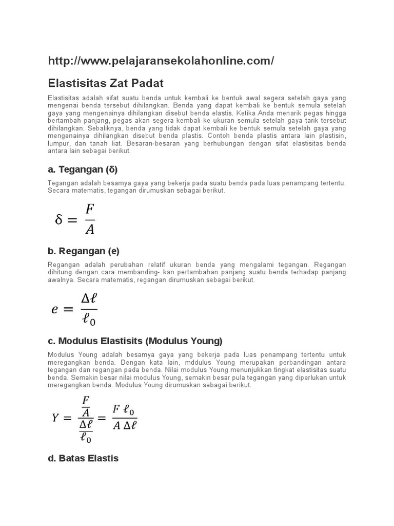 Modulus Young dan Elastisitas Benda | PDF | Sains & Matematika