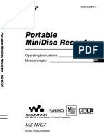 Sony mzn707 Manual PDF