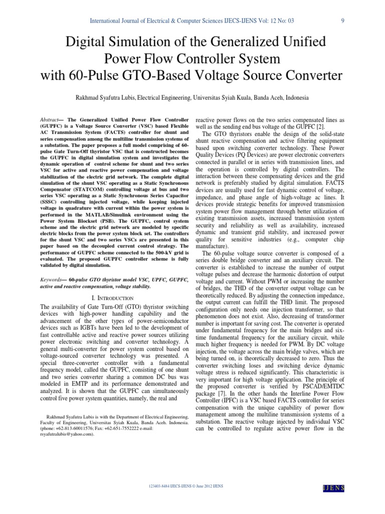 Digital Simulation of The Generalized Unified Power Flow Controller ...