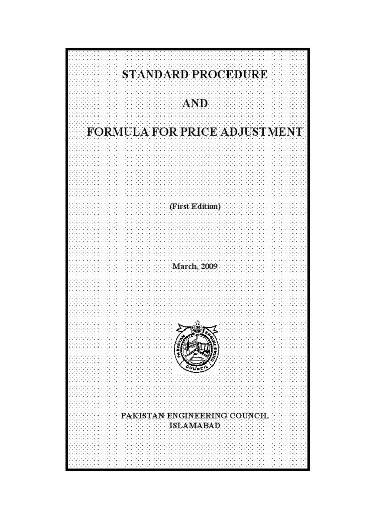 STD Procedure and Formula For Price Adjustment | PDF | Prices | Cost