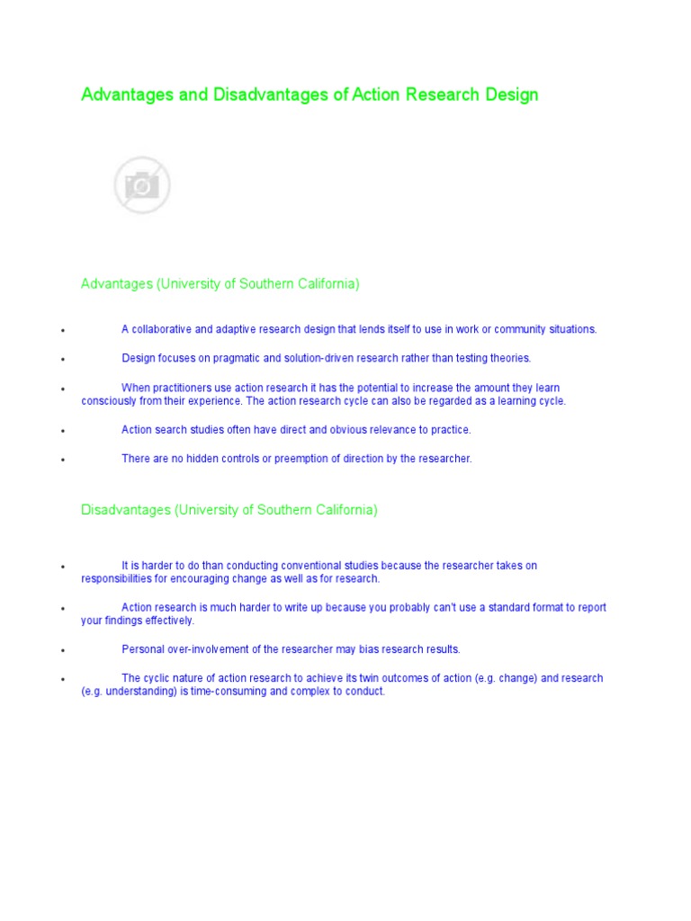 Advantages and Disadvantages of Action Research Design | PDF